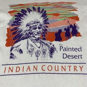Screen Stars T Shirt Mens XL White‎ Native American Painted Desert Single Stitch